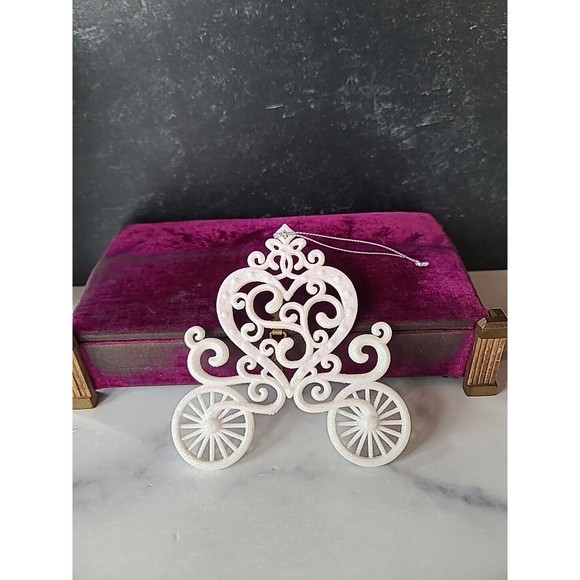 White Christmas Carriage Ornament - Picture 1 of 10